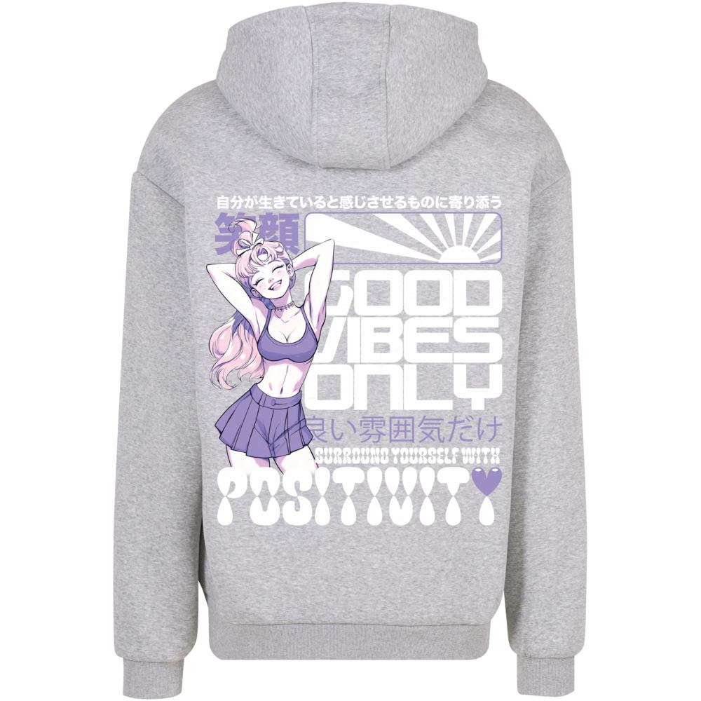 Mister Tee - Manga Girl Fluffy Hoodie - Grey